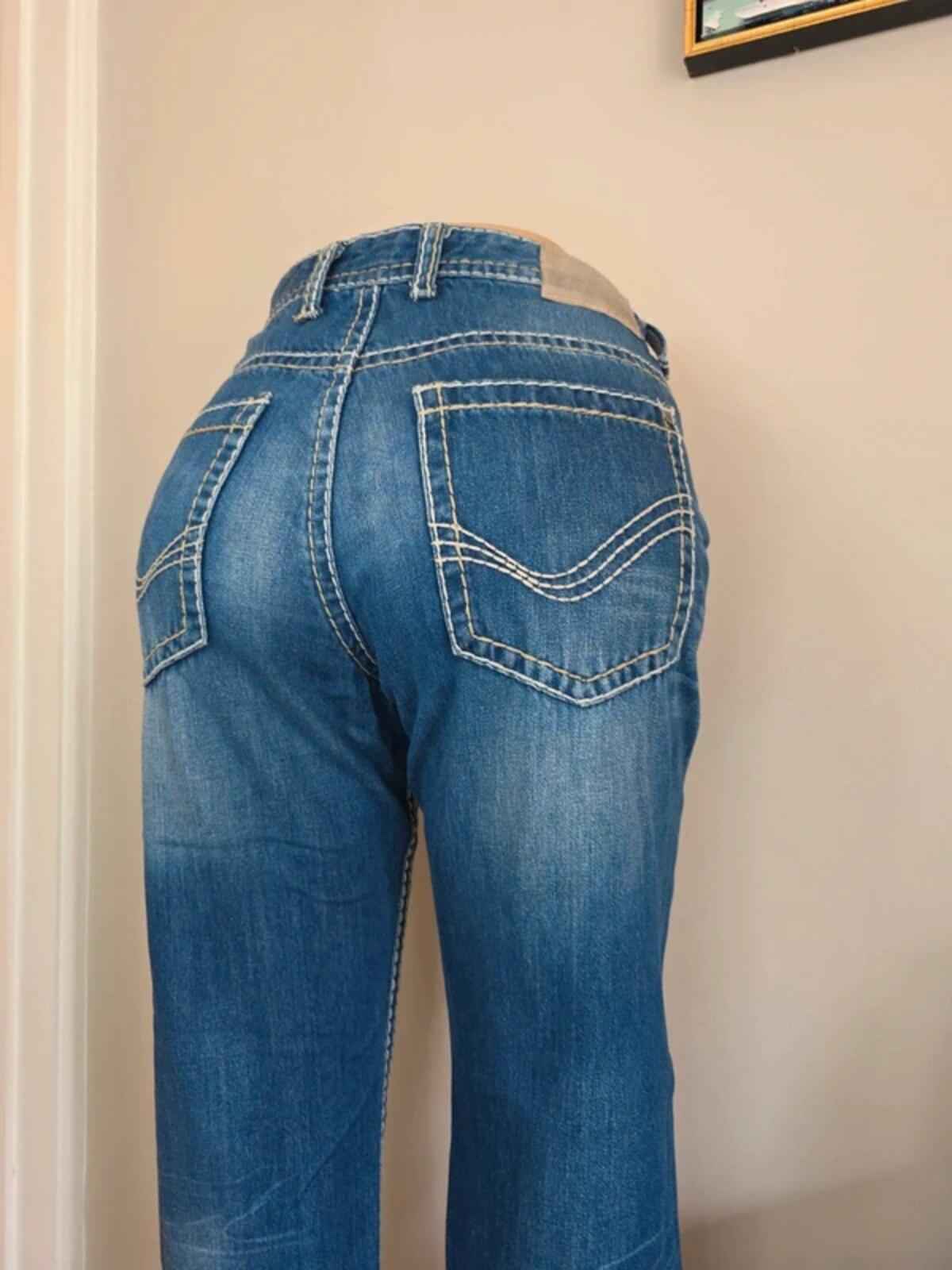 Denim 1982 Vintage Y2K High Rise Straight Leg Jeans UK Size 14 Petite