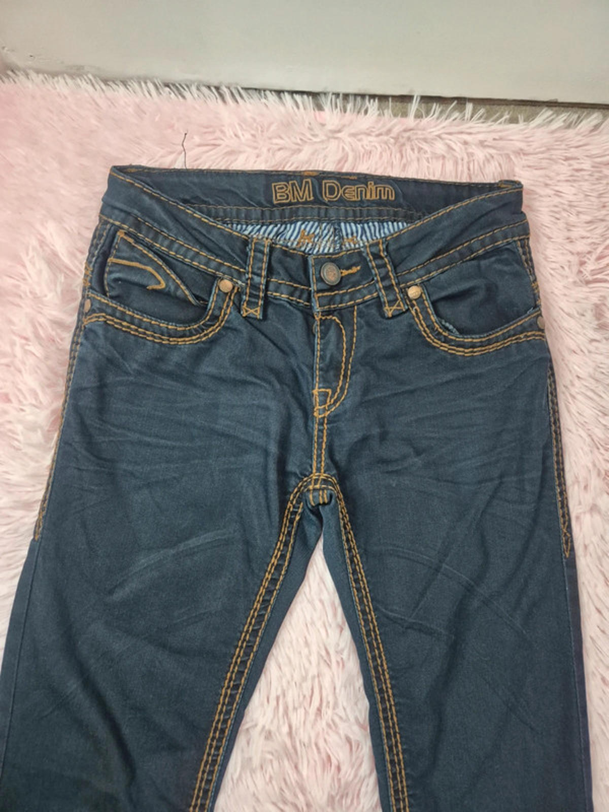 Vintage Y2K Blue Monkey BM Denim Mid Rise Straight Leg Jeans UK size 10