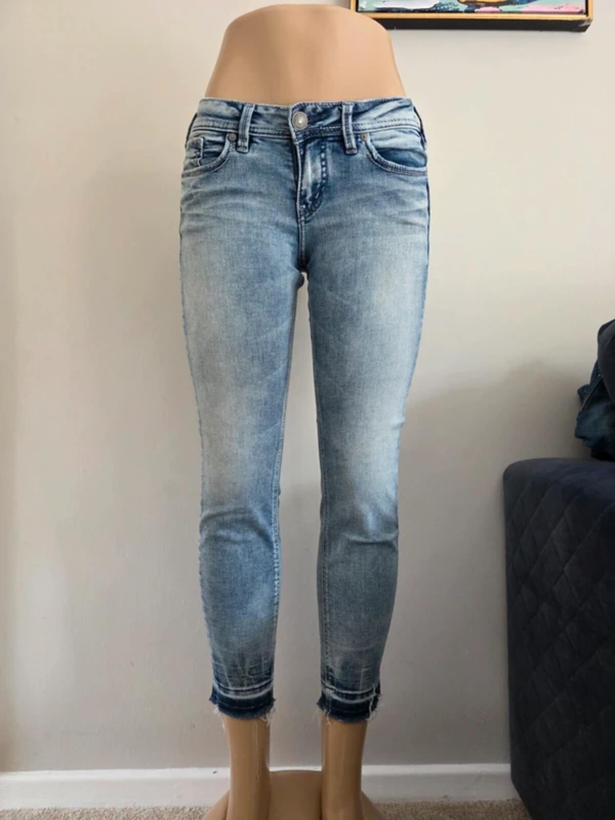 Vintage Y2K Silver Jeans Co Low Rise Skinny Jeans UK Size 6