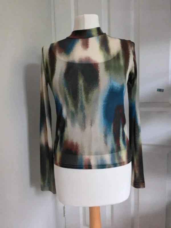 Janina Abstract Mesh Layered Top UK Size 6