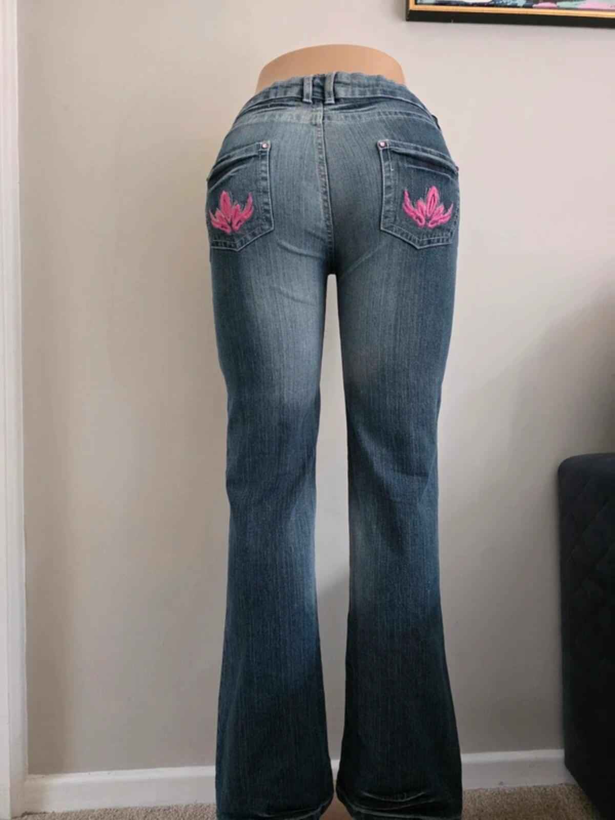 Kikstar Vintage Y2K Mid Rise Bootcut Jeans UK Size 10