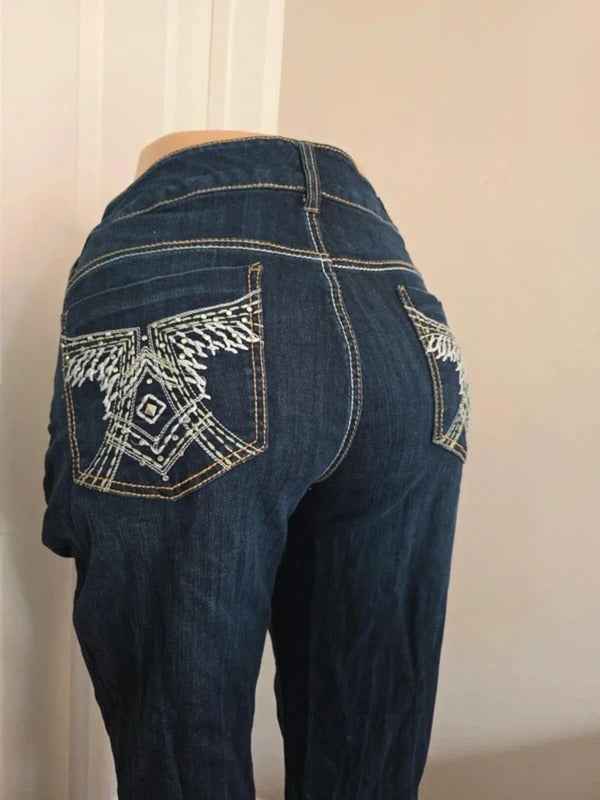 Seven7 Luxe Mid Rise Straight Vintage Y2K Jeans UK Size 18 Petite