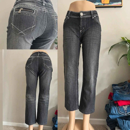 Vintage Y2K Suko Jeans Mid Rise Straight Baggy Jeans UK Size 12 Petite or Cropped