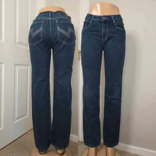 Gut Feeling Mid Rise Straight Leg Vintage Y2K Jeans UK Size 8