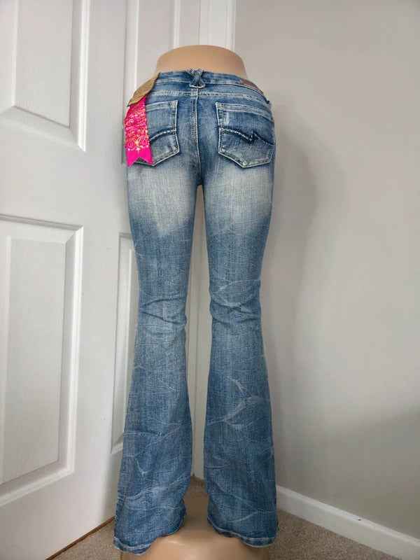 Almost Famous Ultra Low Rise Bootcut Vintage Y2K Jeans UK Size 4/6