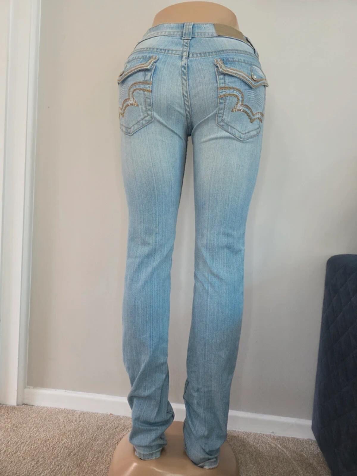 R.E.U.S.E Low Rise Straight Vintage Y2K Jeans UK Size 8 Very Tall