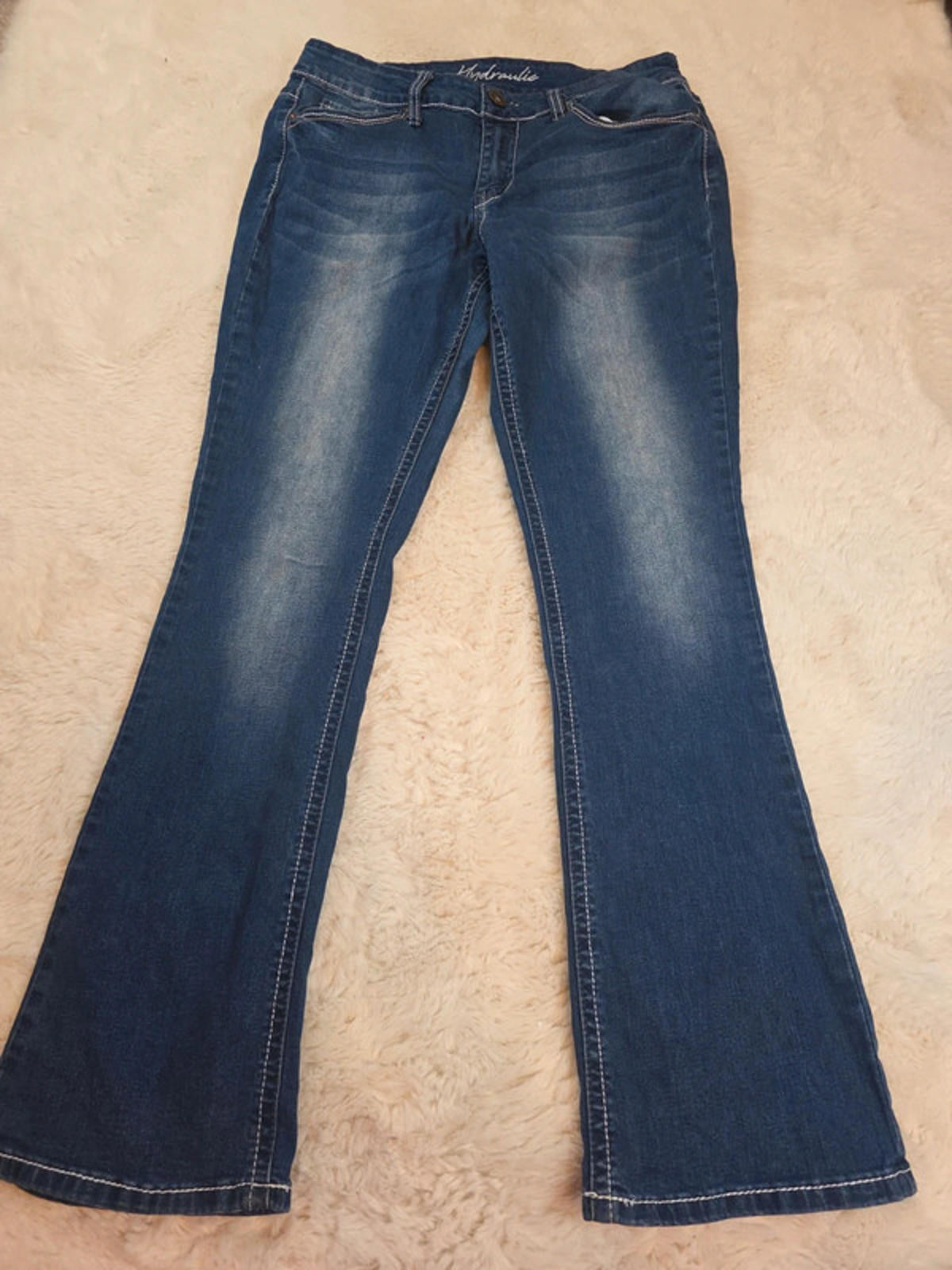 Vintage Y2K Hydraulic Mid Rise Bootcut Jeans UK Size 12