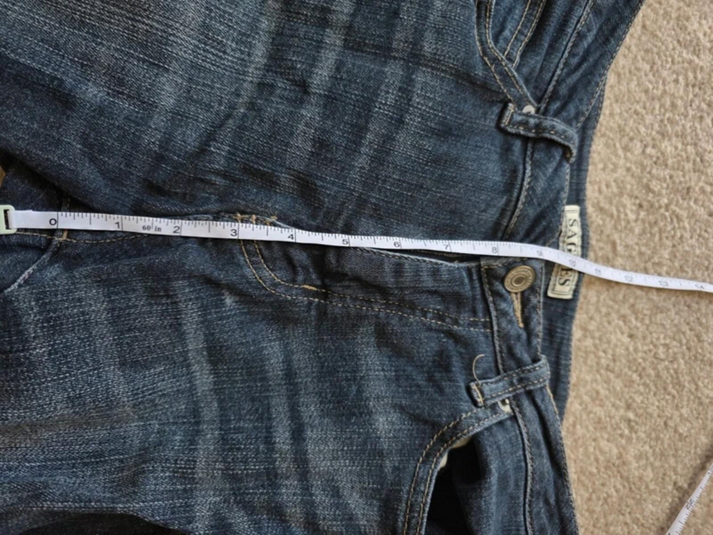 Vintage Y2K Japanese Mid Rise Cropped Jeans UK Size 8