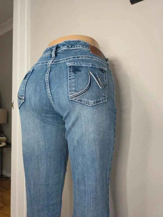 Maurices Tall Mid Rise Bootcut Jeans UK Size 12 Vintage Y2K Tall