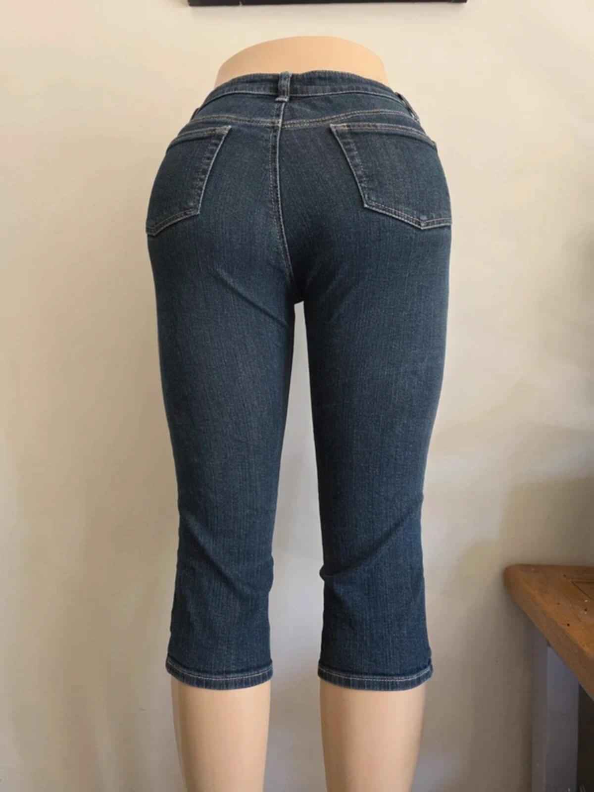 Vintage Y2K Japanese Mid Rise Cropped Jeans UK Size 8
