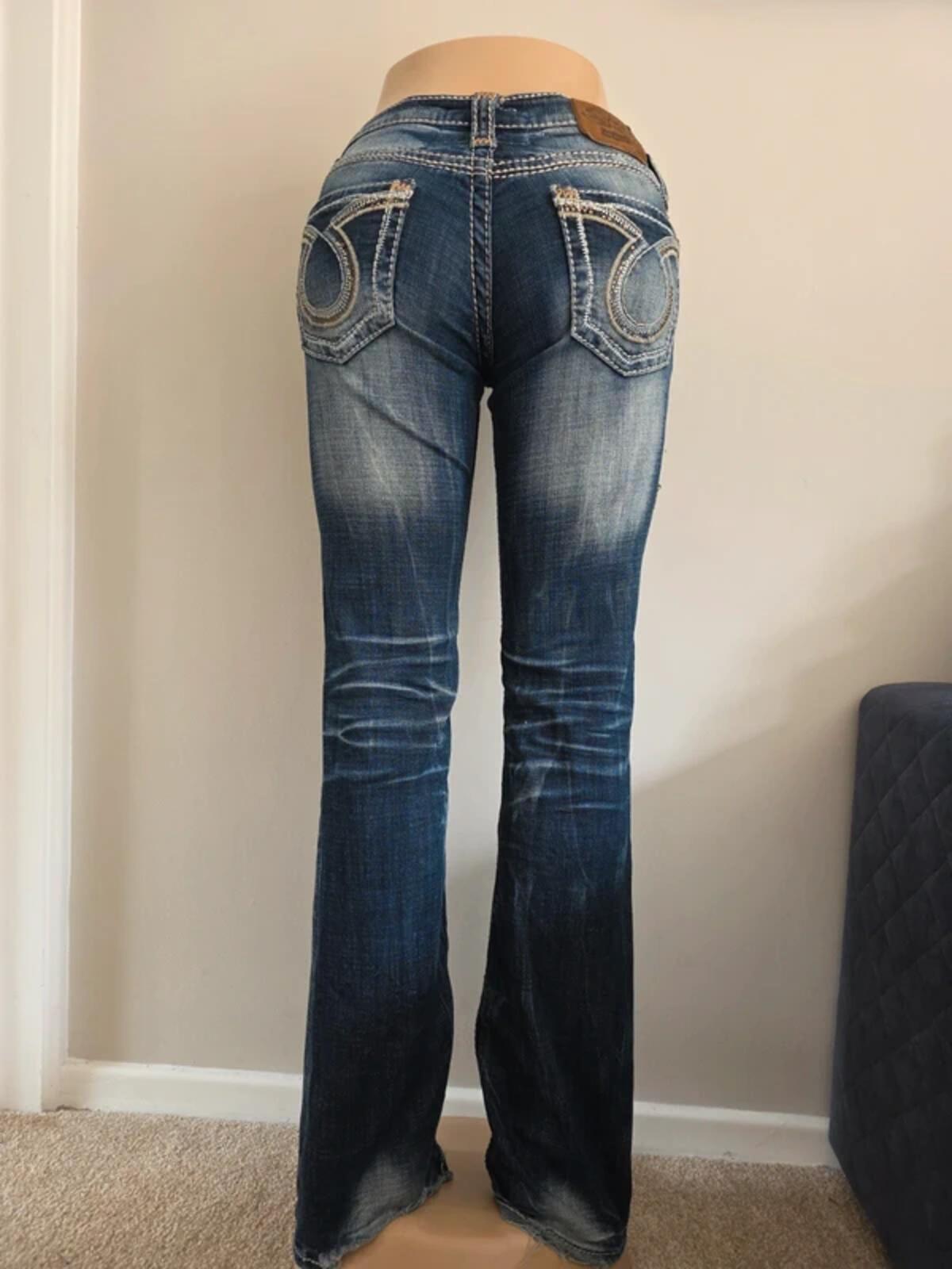 Big Star Vintage Y2K Ultra Low Rise Bootcut Jeans UK Size 6/8 Tall