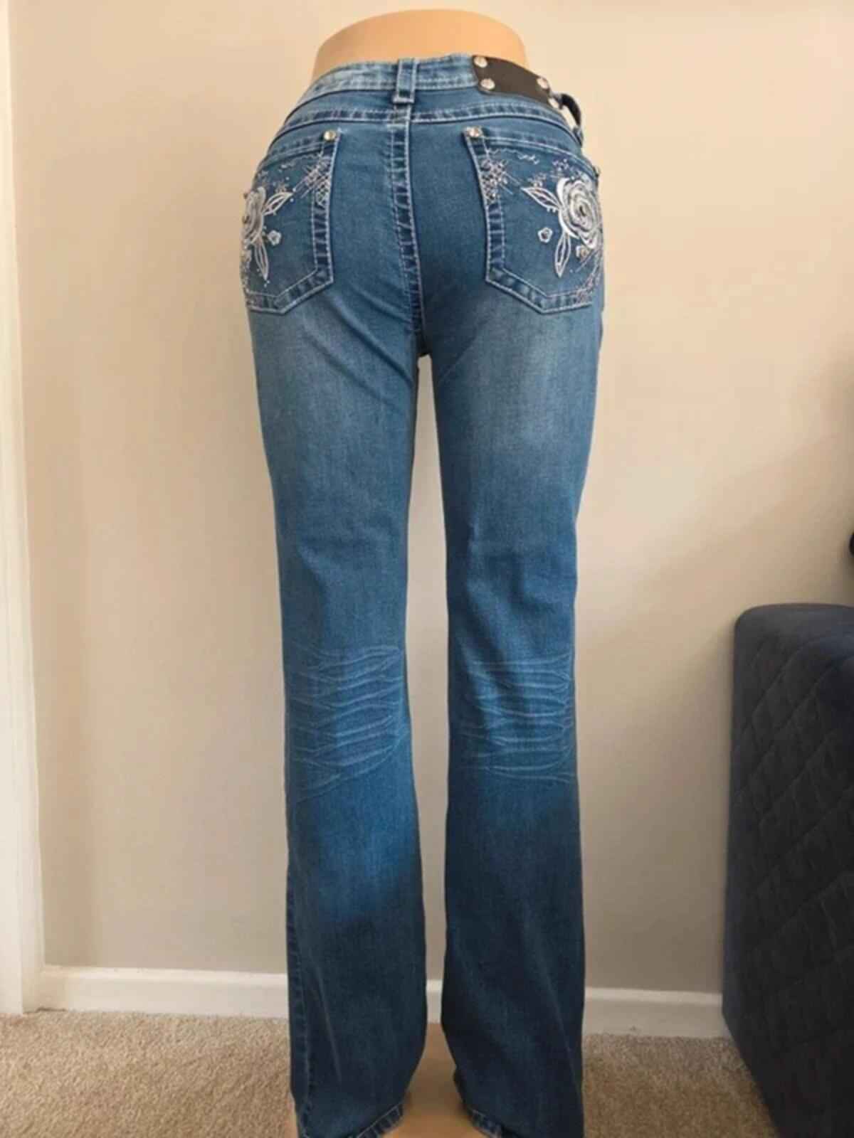 Vivi Diva Mid Rise Bootcut Vintage Y2K Jeans UK Size 10/12 Tall