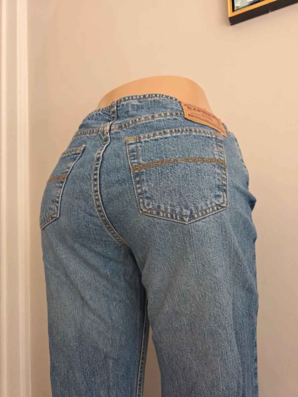 Express Mid Rise Hipster Flared Vintage Y2K Jeans UK Size 10/12 Tall