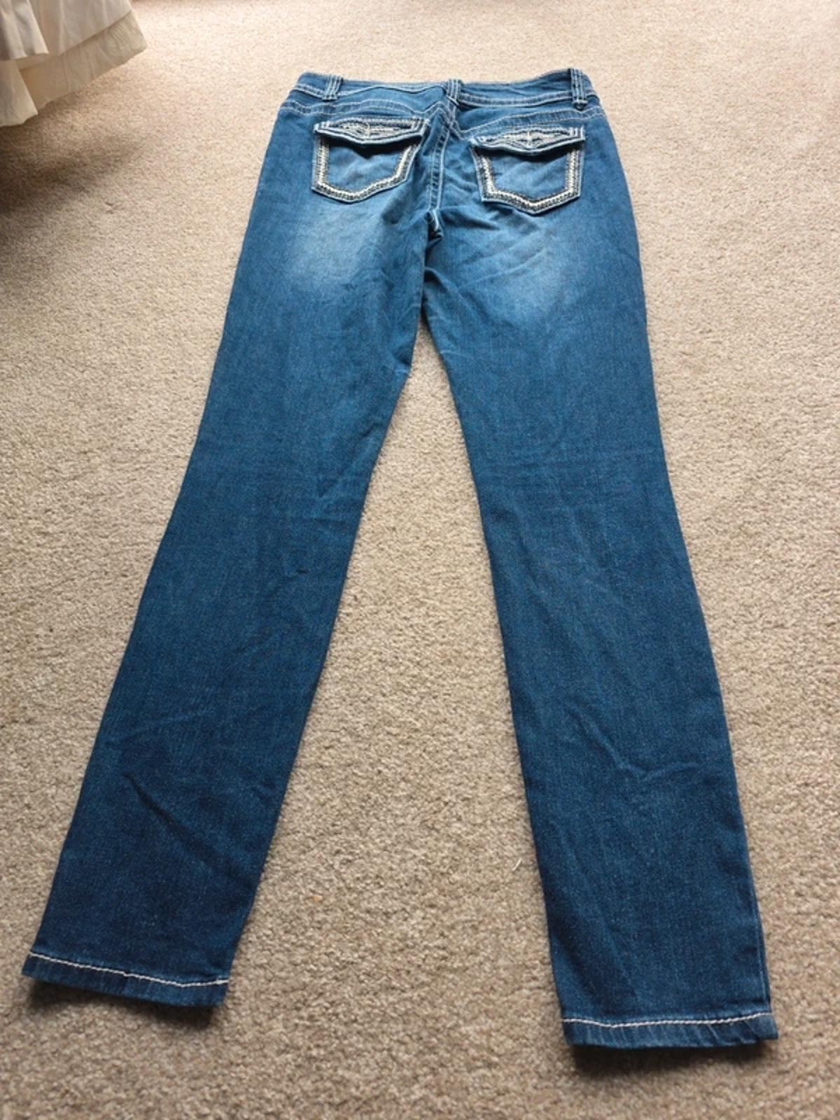 Vintage Y2K Vanilla Star Mid Rise Skinny Jeans UK Size 12