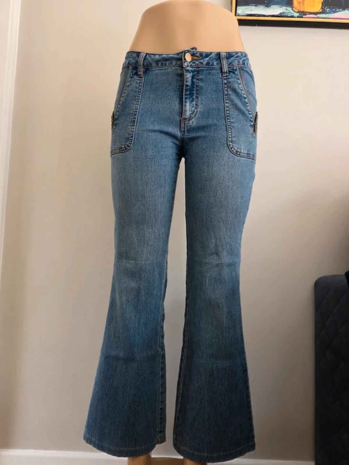 Capucino Mid Rise Flared Vintage Y2K Jeans UK Size 8 Petite