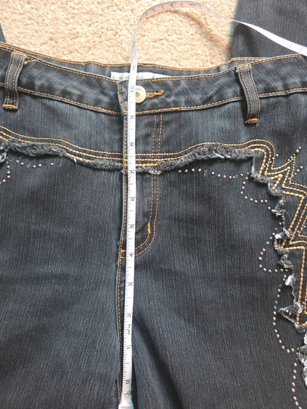 Annabell Mid Rise Cropped Vintage Y2K Jeans UK Size 12/14