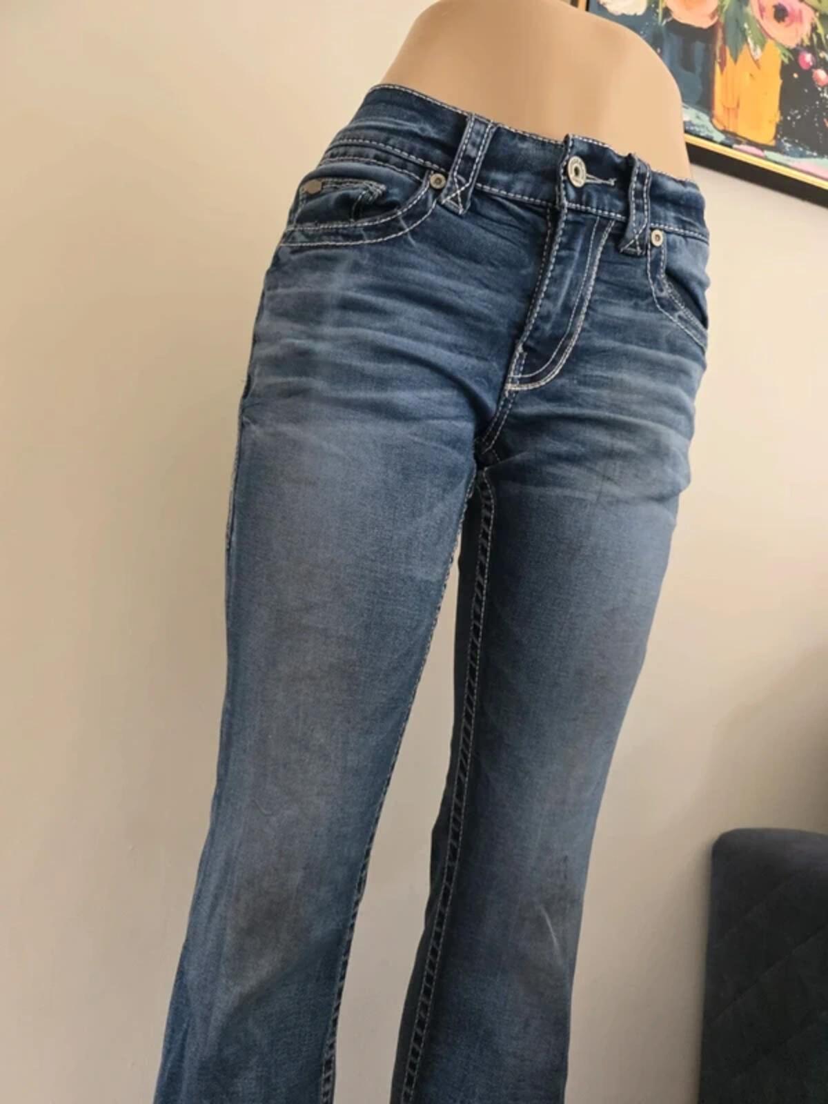 Buckle Black Vintage Y2K Low Mid Rise Bootcut Jeans UK Size 8