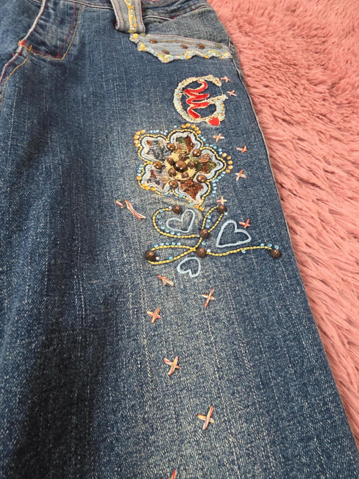 Very Unique Vintage Y2K MG Mid Rise Flared Jeans UK size 10