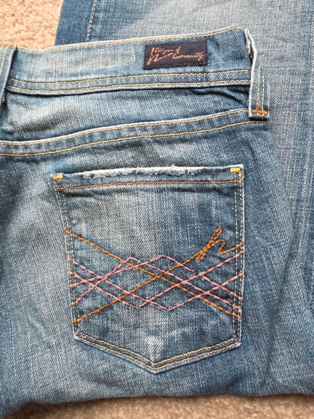 Vintage Y2K Citizens of Humanity Low Rise Flared Jeans UK Size 8 Petite