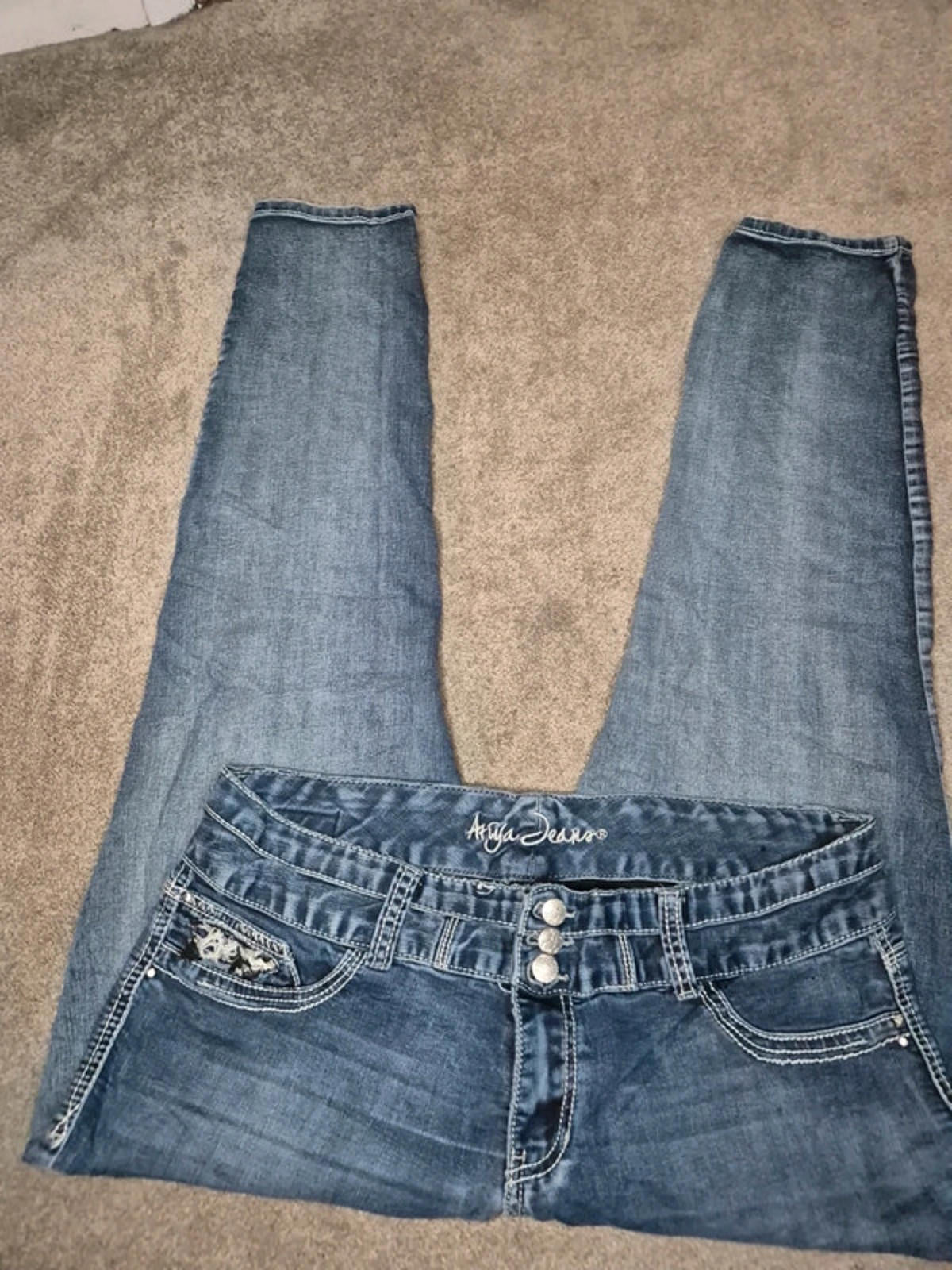 Vintage Y2K Arya Jeans Mid Rise Skinny Denim – UK 16 '