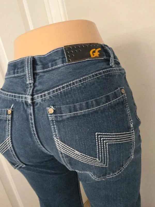 Gut Feeling Mid Rise Straight Leg Vintage Y2K Jeans UK Size 8