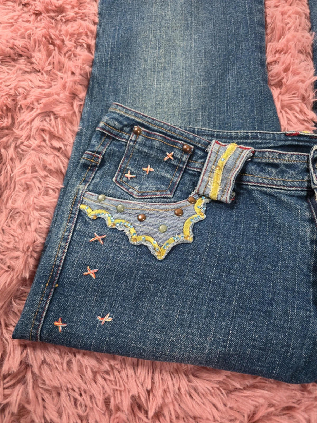 Very Unique Vintage Y2K MG Mid Rise Flared Jeans UK size 10