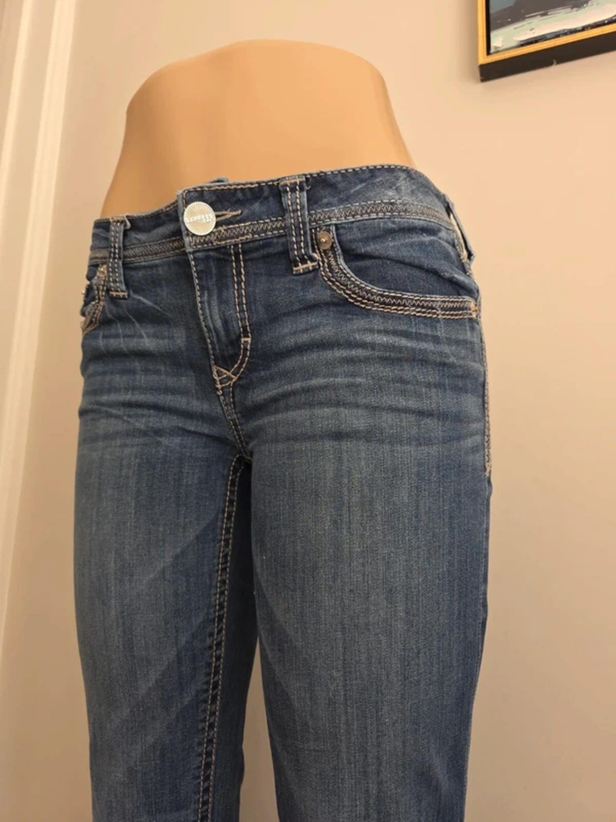 Express Low Rise Barely Bootcut Vintage Y2K Jeans UK Size 10