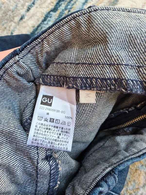 Vintage Y2K GU Denim Zip Mini Skirt UK Size 4