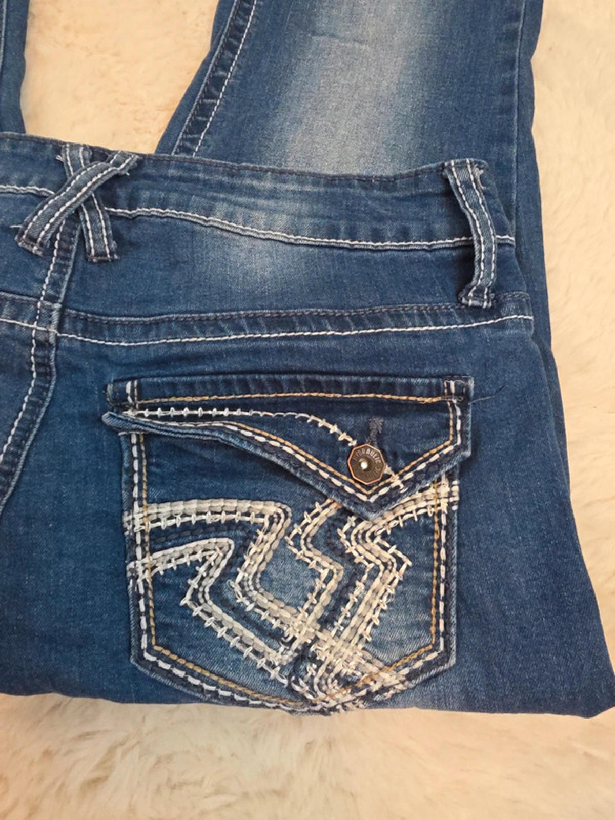 Vintage Y2K Hydraulic Mid Rise Bootcut Jeans UK Size 12