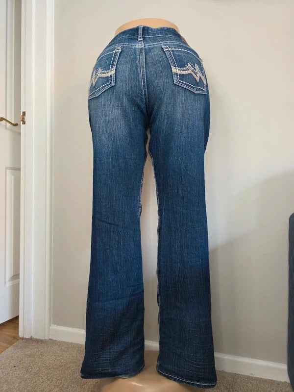 Maurices Tall Mid Rise Relaxed Bootcut Vintage Y2K Jeans UK Size 10/12