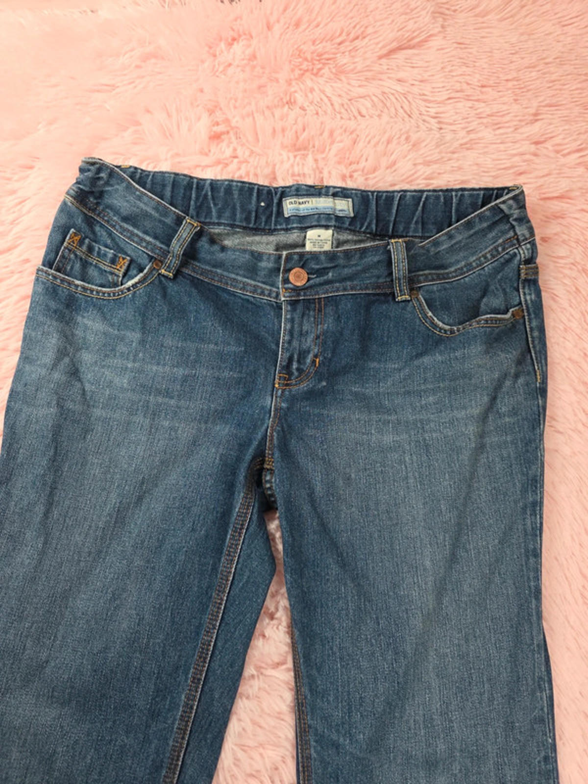 Vintage Y2K Old Navy Maternity Mid Rise Cropped Jeans UK Size 12–14