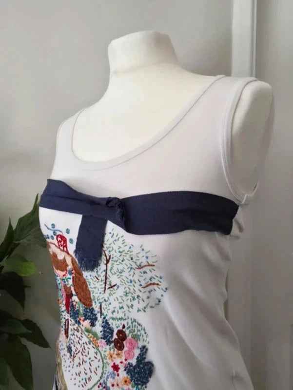 Compagnia Italiana Embroidered Art Top UK Size 10