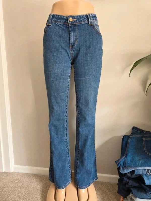 Vintage Y2K Rocawear Mid Rise Bootcut Jeans UK Size 16 Tall