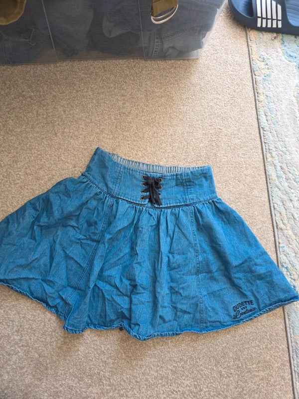 Japanese Y2K Flowy Denim Mini Skort UK Size 4/6