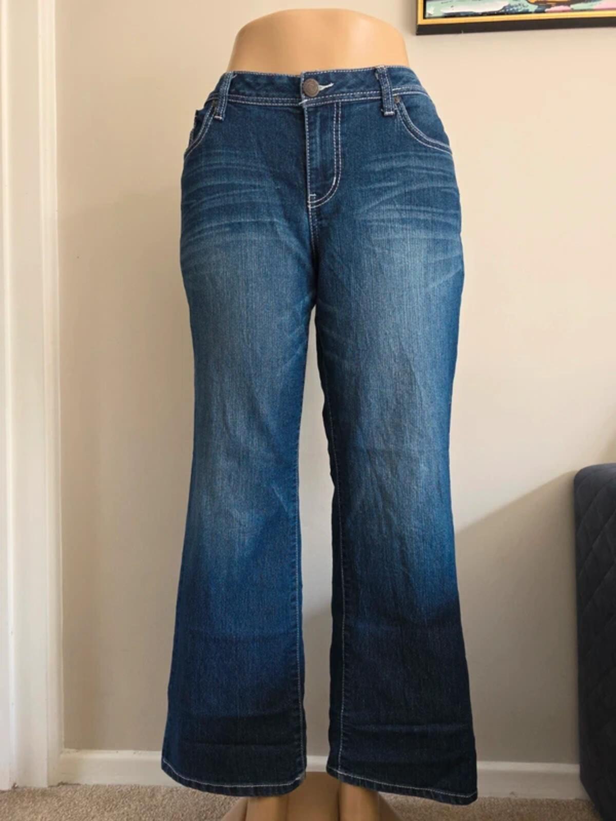 L.E.I Mid Rise Wide Leg Vintage Y2K Jeans UK Size 16 Petite
