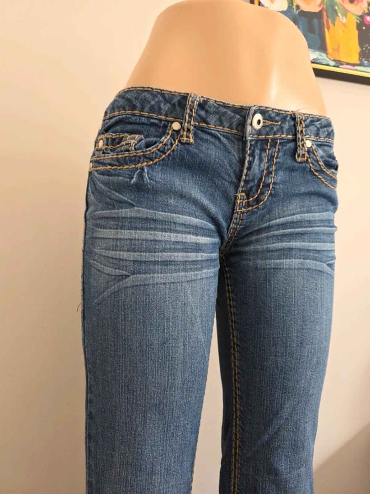 Blue Asphalt Low Rise Bootcut Vintage Y2K Jeans UK Size 8