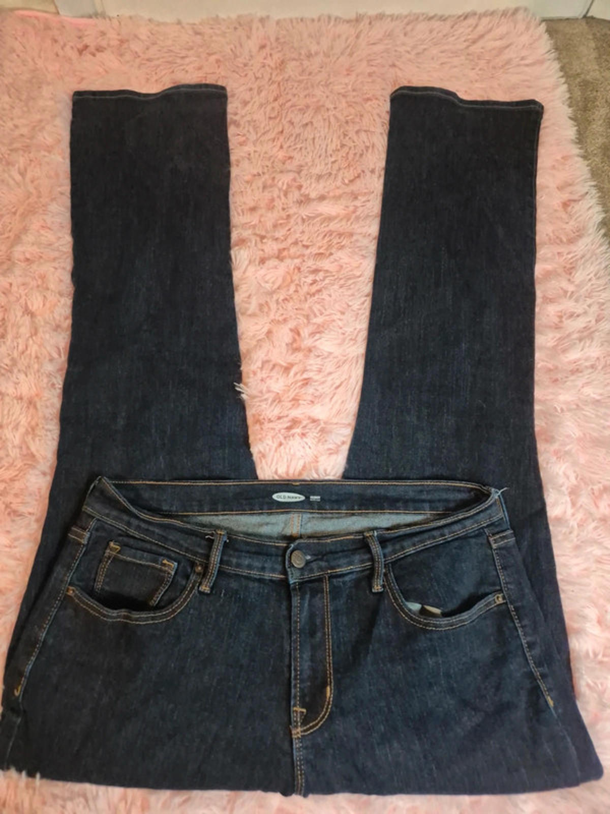 Vintage Y2K Old Navy Curvy Bootcut Jeans Mid Rise UK 14 Tall