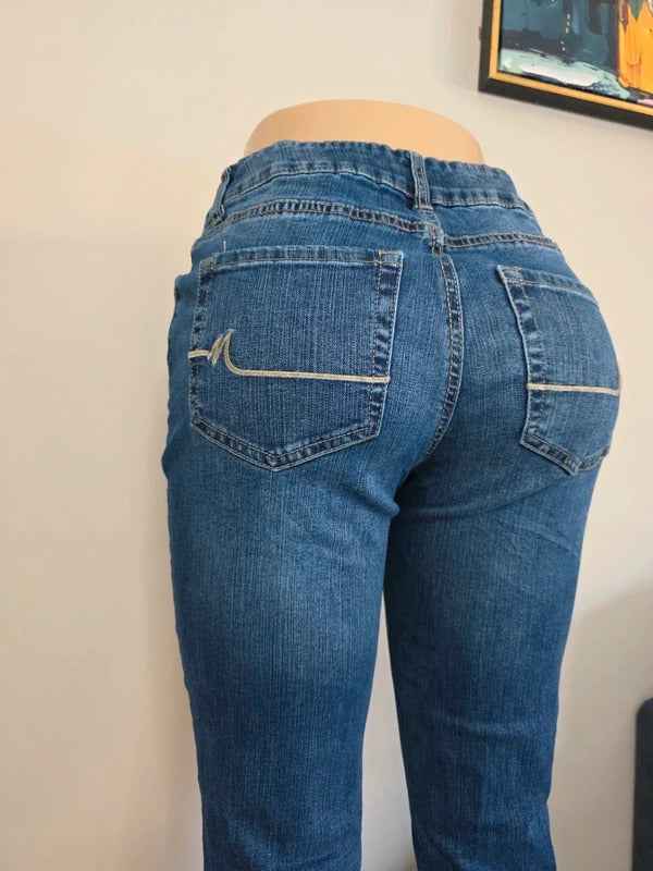M by Maurices Petite Mid Rise Flared Vintage Y2K Jeans UK Size 8