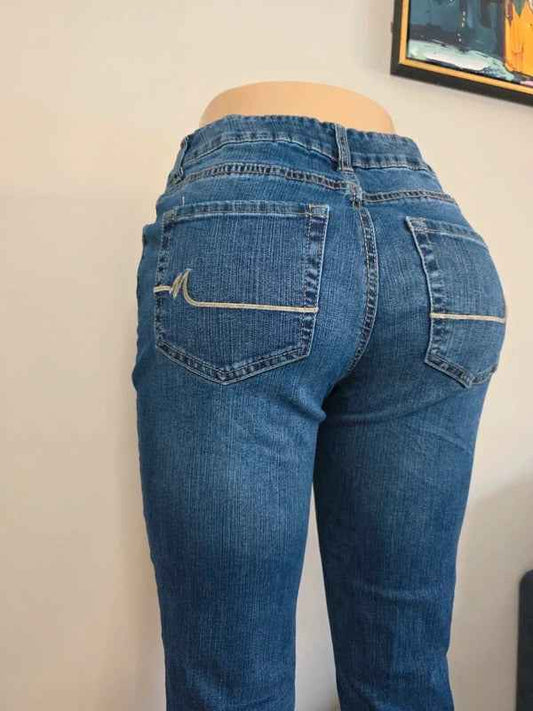 M by Maurices Petite Mid Rise Flared Vintage Y2K Jeans UK Size 8