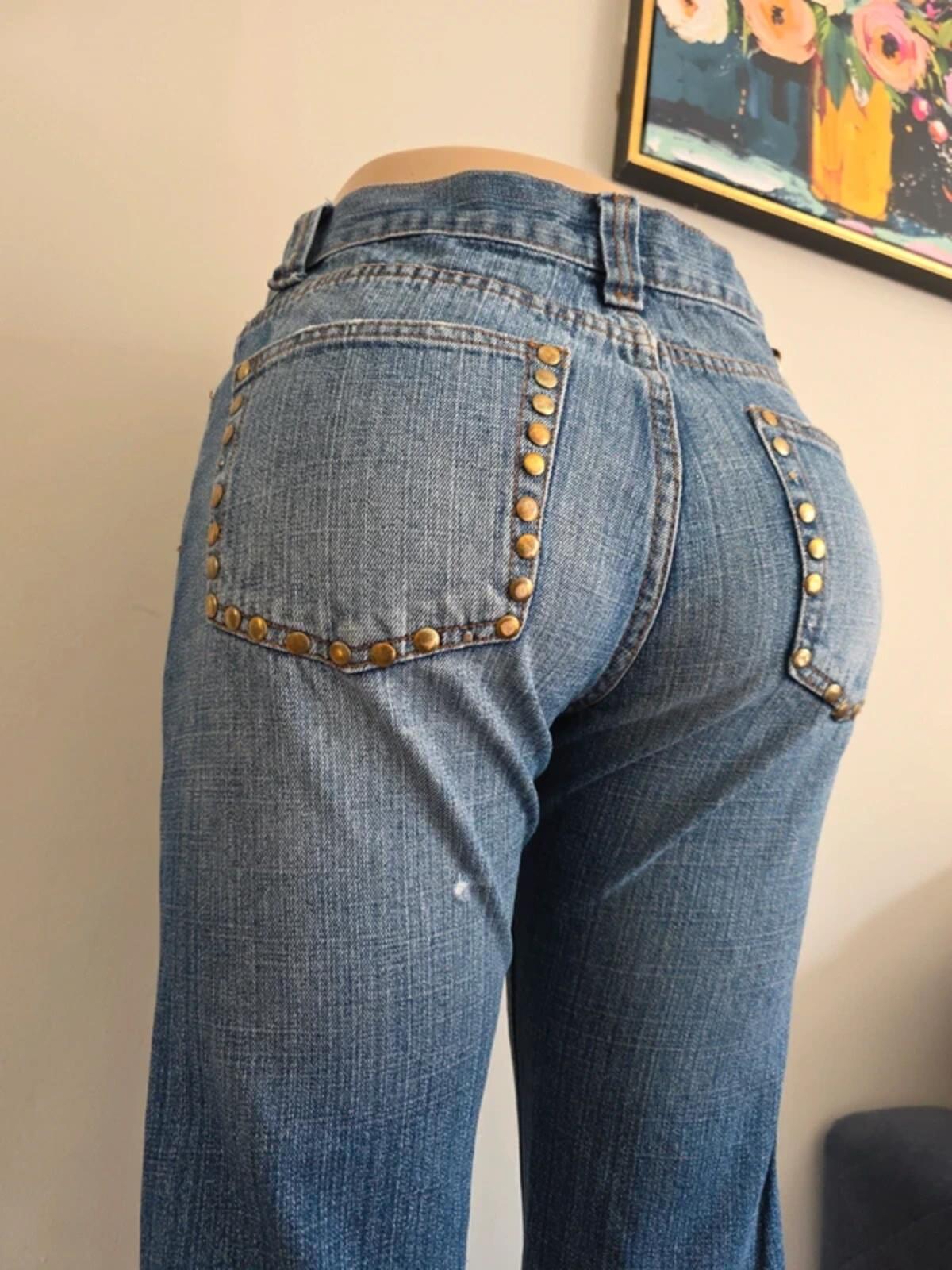 La Virtu Mid Rise Straight Vintage Y2K Jeans UK Size 8/10 Tall