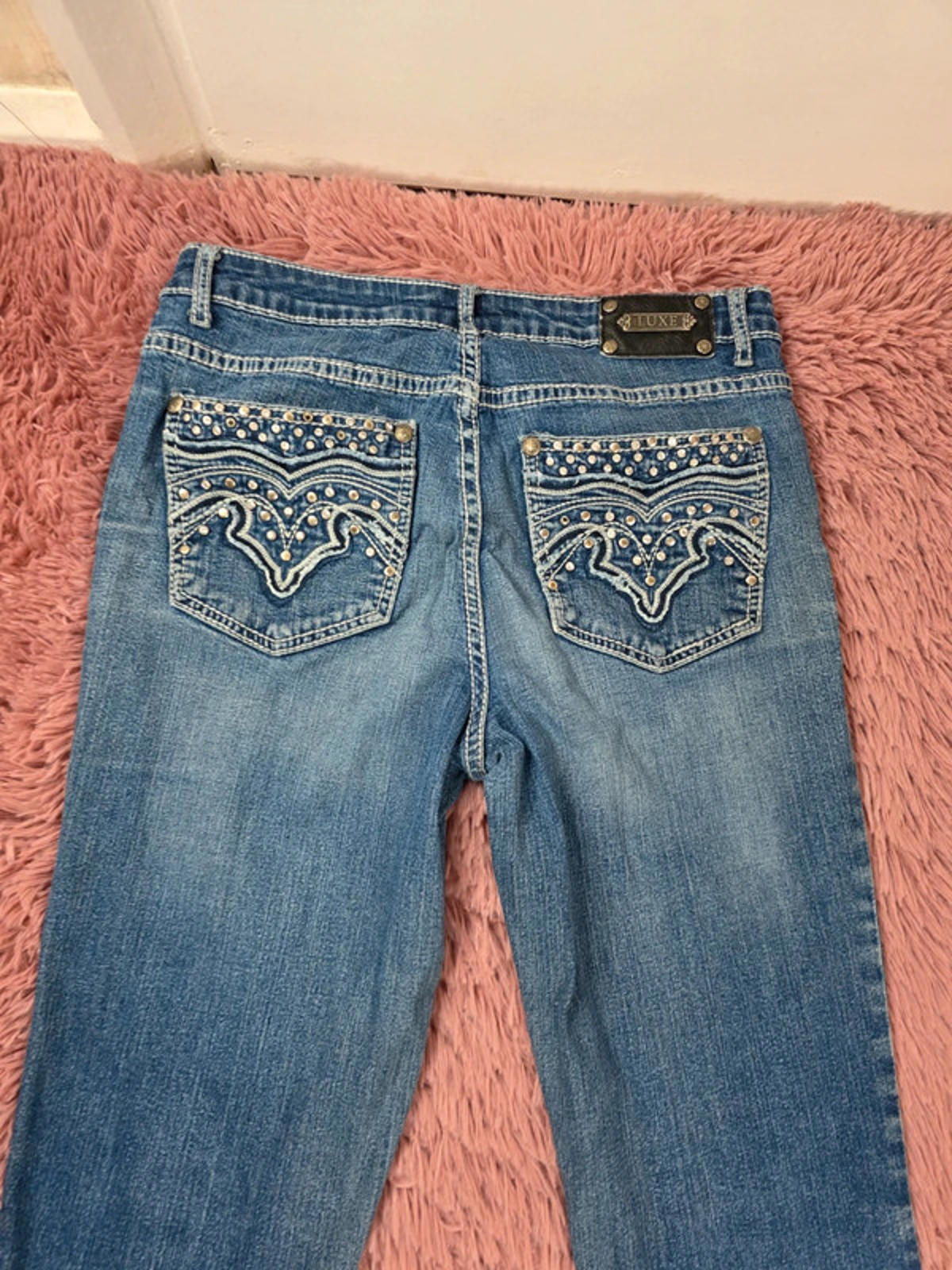 Vintage Y2K Luxe Mid Rise Bootcut Jeans UK Size 10 Petite