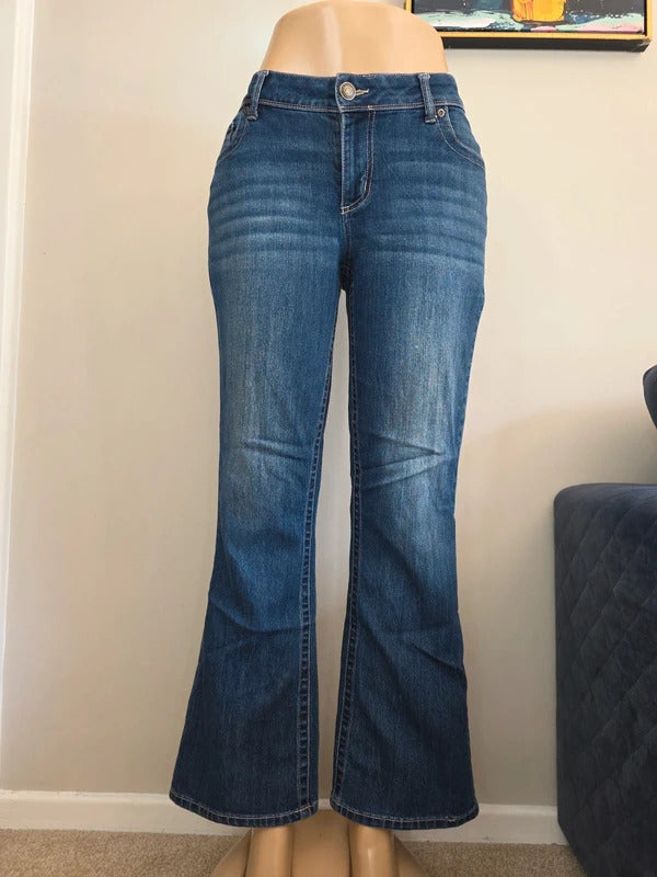Maurices Mid Rise Bootcut Vintage Y2K Jeans UK Size 12/14 Petite