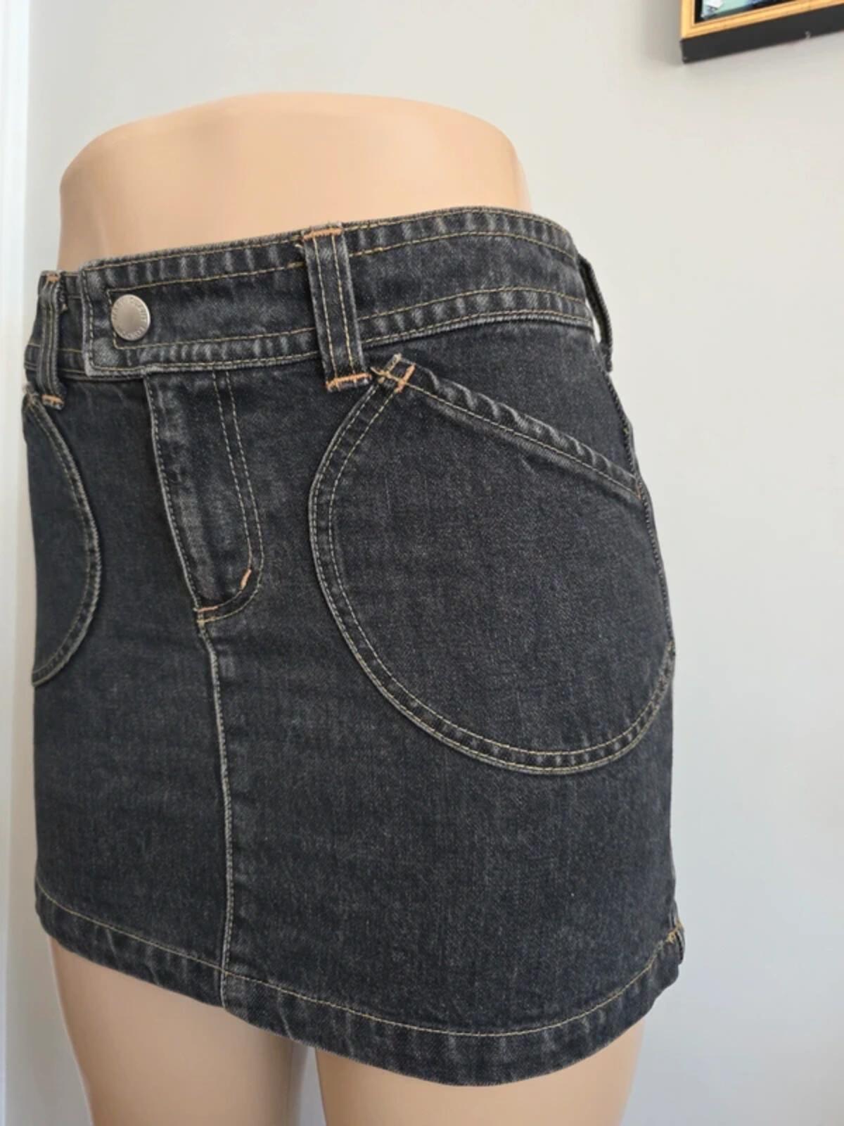Mary Quant London Vintage Y2K Mid Rise Denim Mini Skirt UK Size 4/6