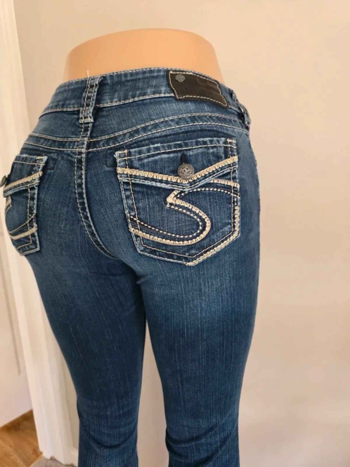 Vintage Y2K Silver Jeans Low Rise Bootcut Jeans UK Size 6