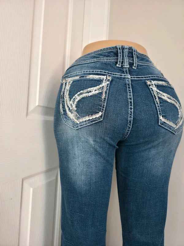 Ariya Low to Mid Rise Bootcut Vintage Y2K Jeans UK Size 12