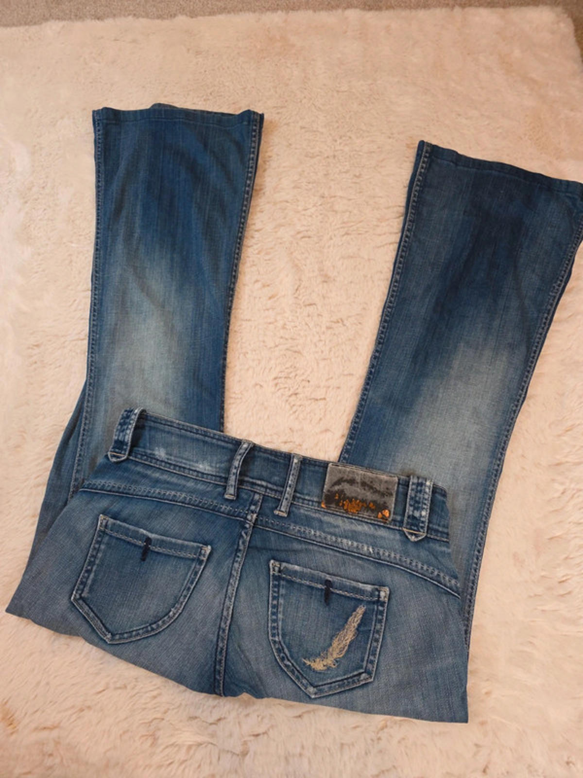 Vintage Y2K Pepe Jeans Low Rise Flared Jeans UK Size 12