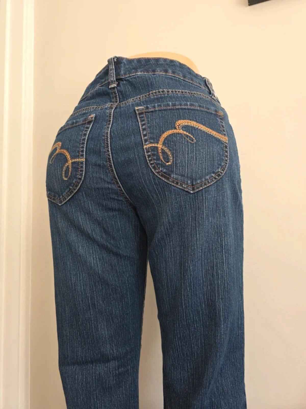 Nine West Vintage Y2K Mid Rise Wide Leg Bootcut Jeans UK Size 10