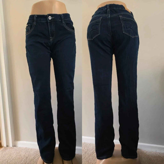 Rodeo Mid Rise Straight Vintage Y2K Jeans UK Size 10 Tall