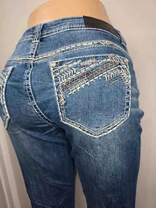 Shyanne Mid Rise Bootcut Blingy Jeans UK Size 12 Petite