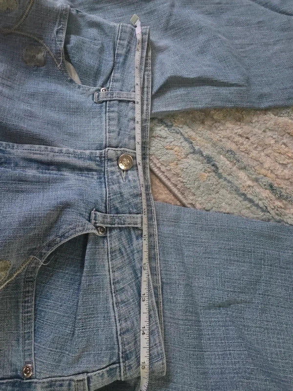 Sergent Pepper Mid Rise Flared Y2K Jeans UK Size 10